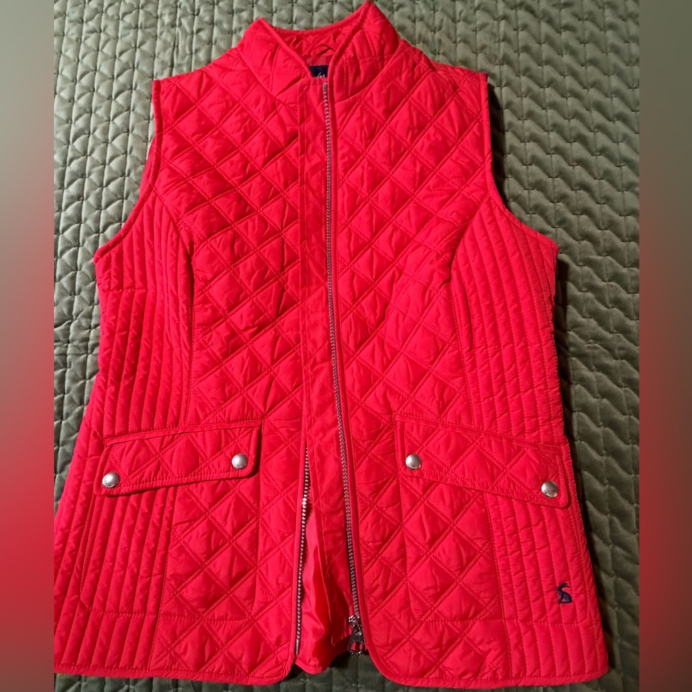 Joules Minx Quilted Gilet Diamond Vest red lightweight size 10